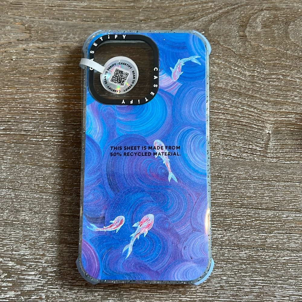 New casetify blue pink purple koi Fish iPhone 13 Pro phone case